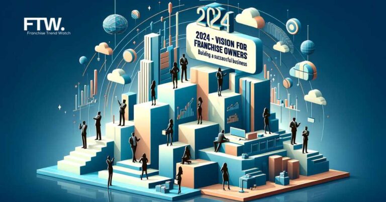 A 3D image depicting abstract structures symbolizing growth, with silhouettes of business people strategizing in a modern, innovative environment, using bold colors #EBB61A and #222222.